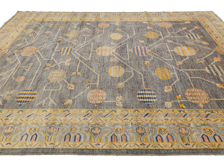 Modern Khotan Wool Rug 9 X 12