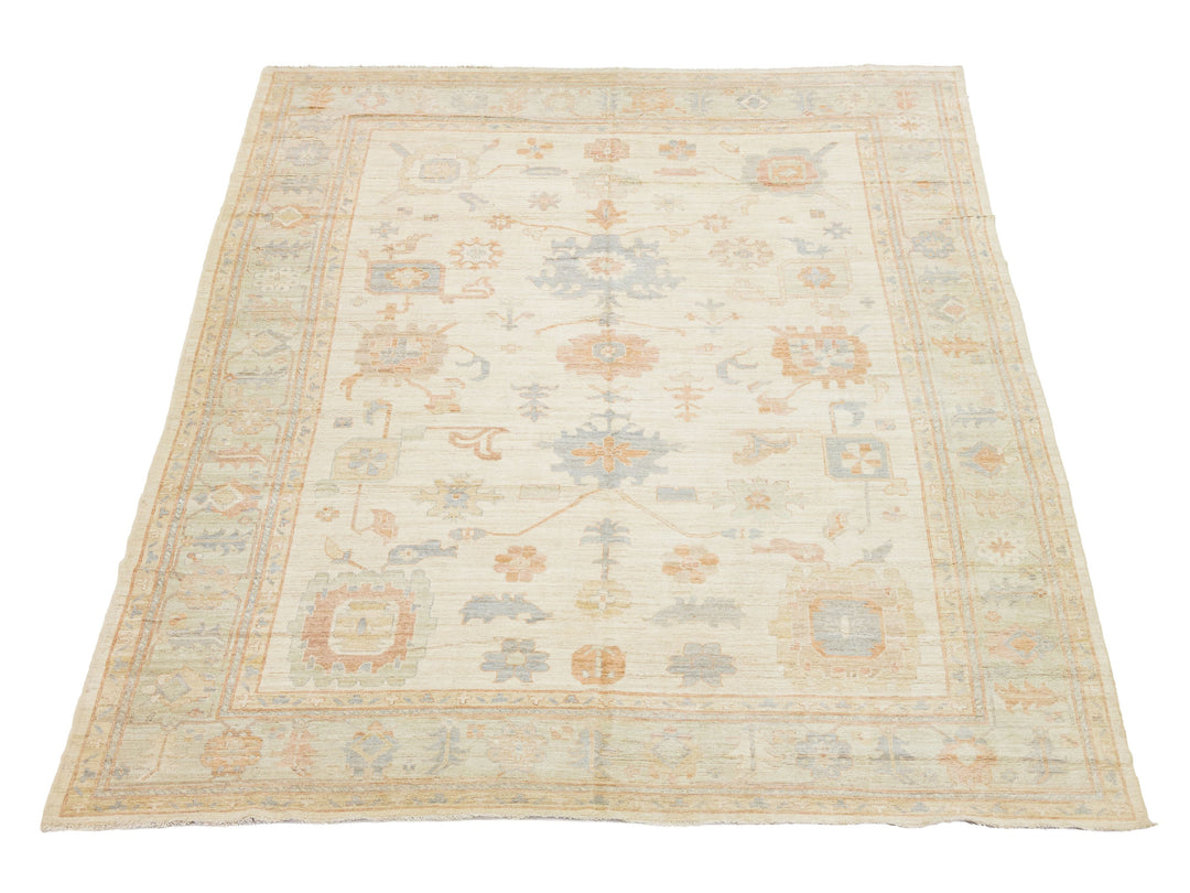 Modern Oushak Wool Rug 12 X 15