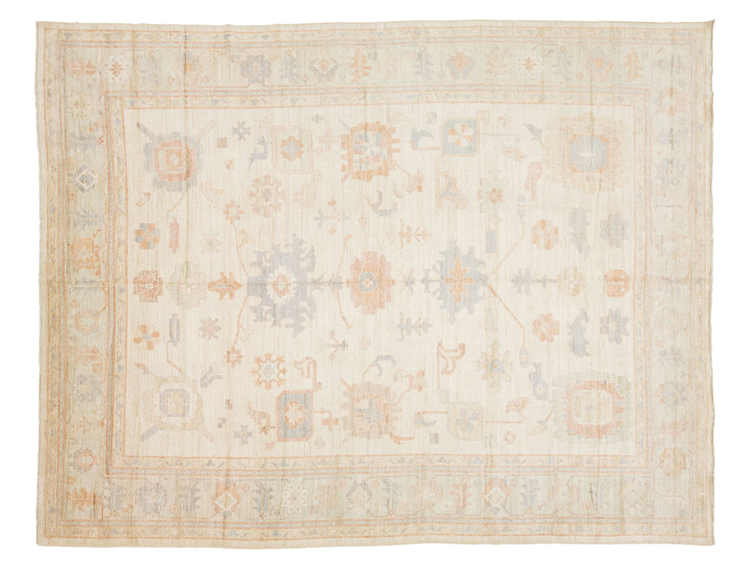 Modern Oushak Wool Rug 12 X 15