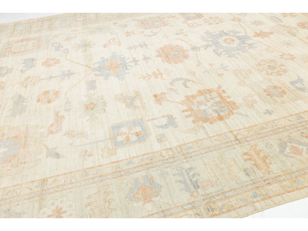 Modern Oushak Wool Rug 12 X 15