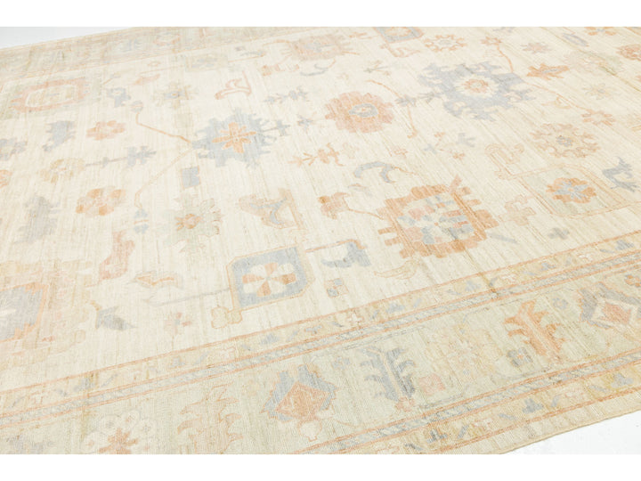 Modern Oushak Wool Rug 12 X 15