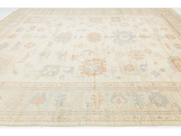 Modern Oushak Wool Rug 12 X 15