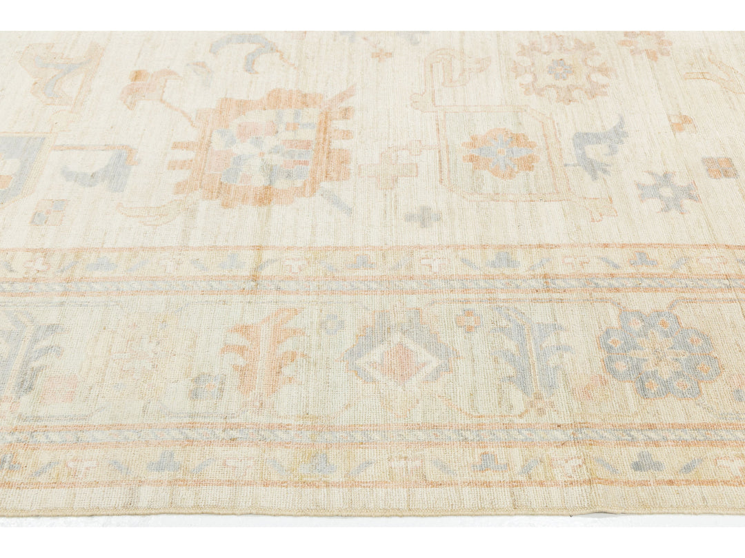 Modern Oushak Wool Rug 12 X 15