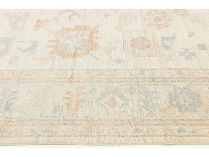 Modern Oushak Wool Rug 12 X 15