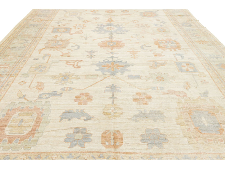 Modern Oushak Wool Rug 12 X 15