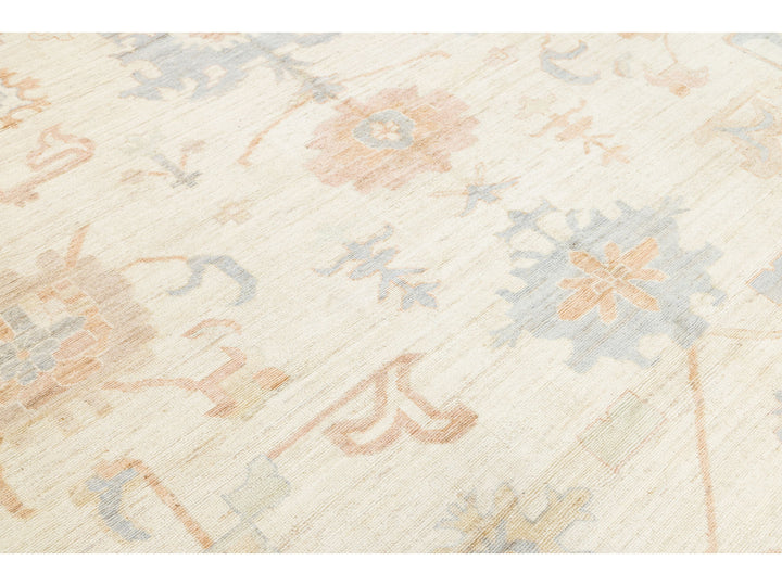 Modern Oushak Wool Rug 12 X 15