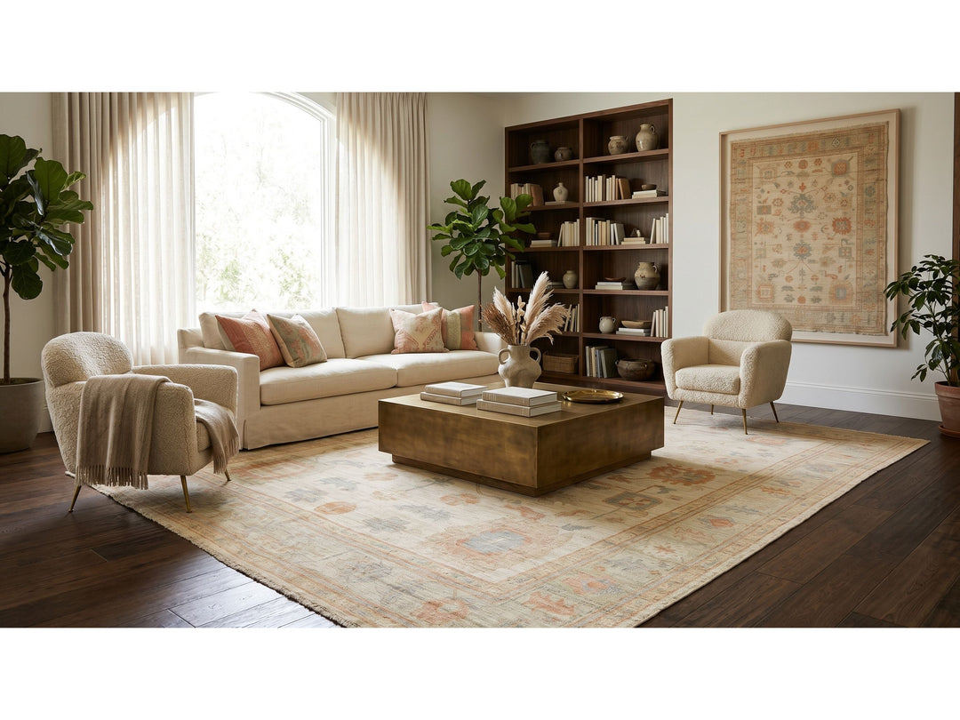 Modern Oushak Wool Rug 12 X 15
