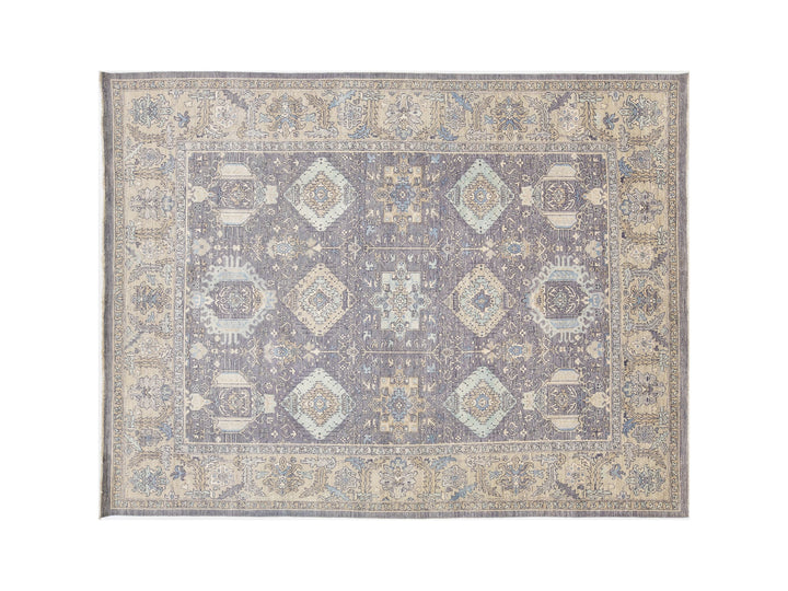 Modern Tabriz Wool and Silk Rug 9 X 12