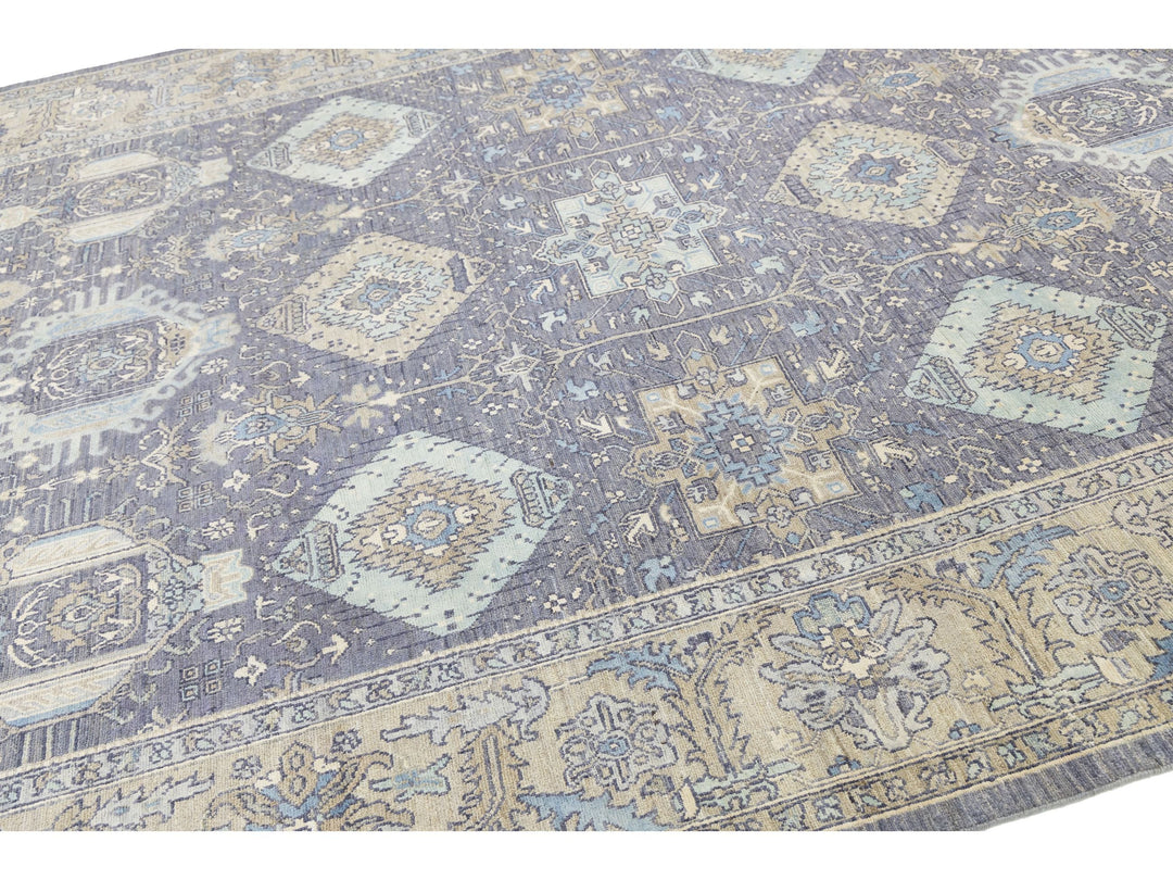 Modern Tabriz Wool and Silk Rug 9 X 12