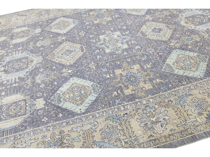 Modern Tabriz Wool and Silk Rug 9 X 12