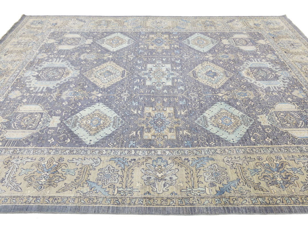 Modern Tabriz Wool and Silk Rug 9 X 12