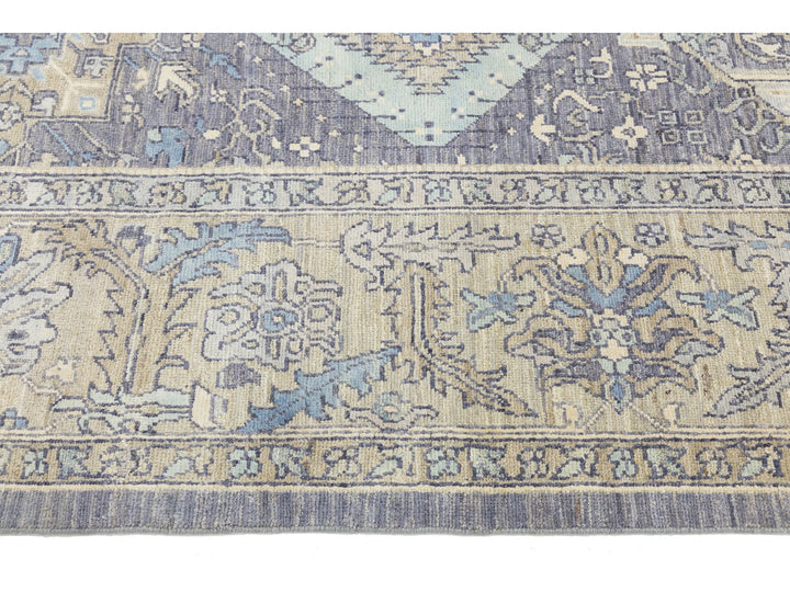 Modern Tabriz Wool and Silk Rug 9 X 12
