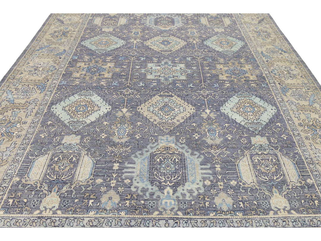 Modern Tabriz Wool and Silk Rug 9 X 12