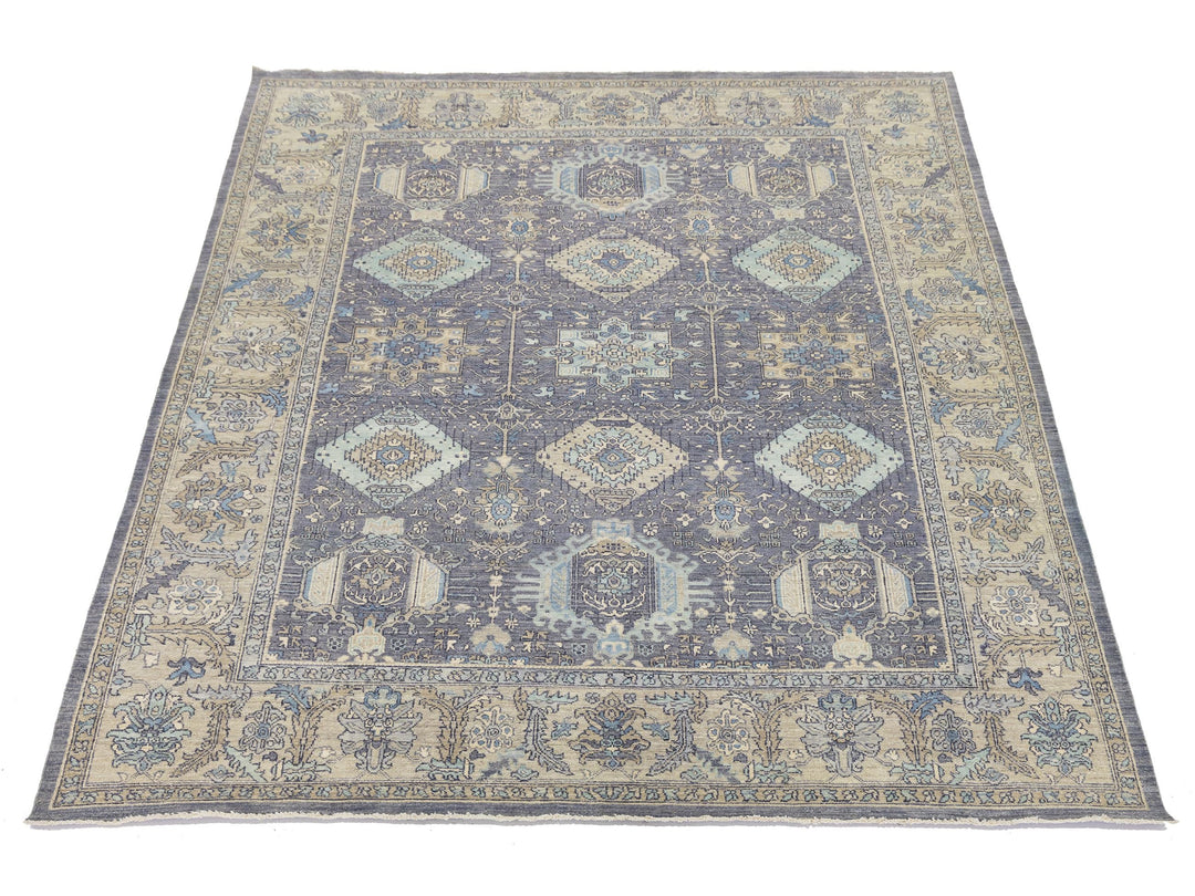 Modern Tabriz Wool and Silk Rug 9 X 12