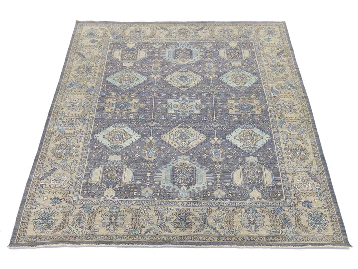 Modern Tabriz Wool and Silk Rug 9 X 12