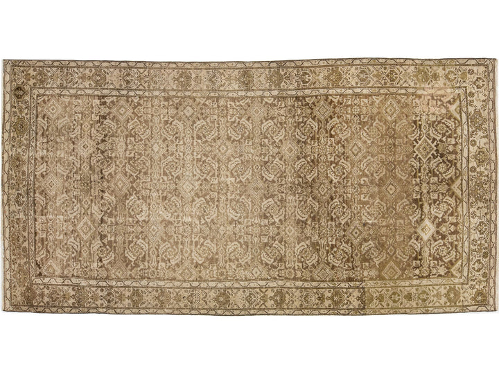 Antique Malayer Wool Wide Runner 5 X 10