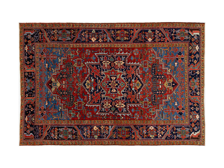 Antique Heriz Wool Rug 7 X 10