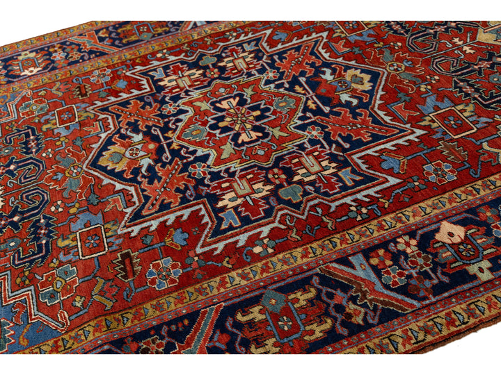 Antique Heriz Wool Rug 7 X 10