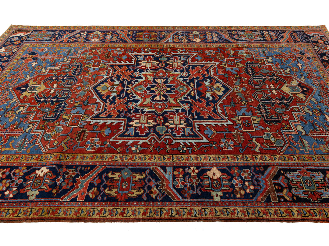 Antique Heriz Wool Rug 7 X 10