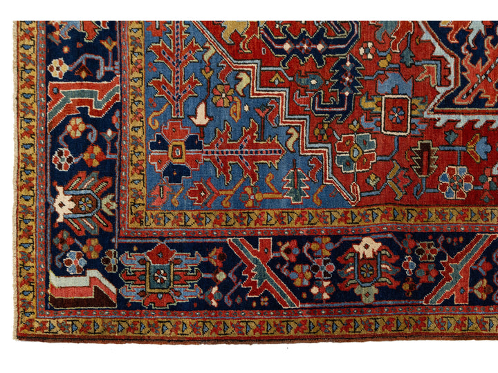 Antique Heriz Wool Rug 7 X 10