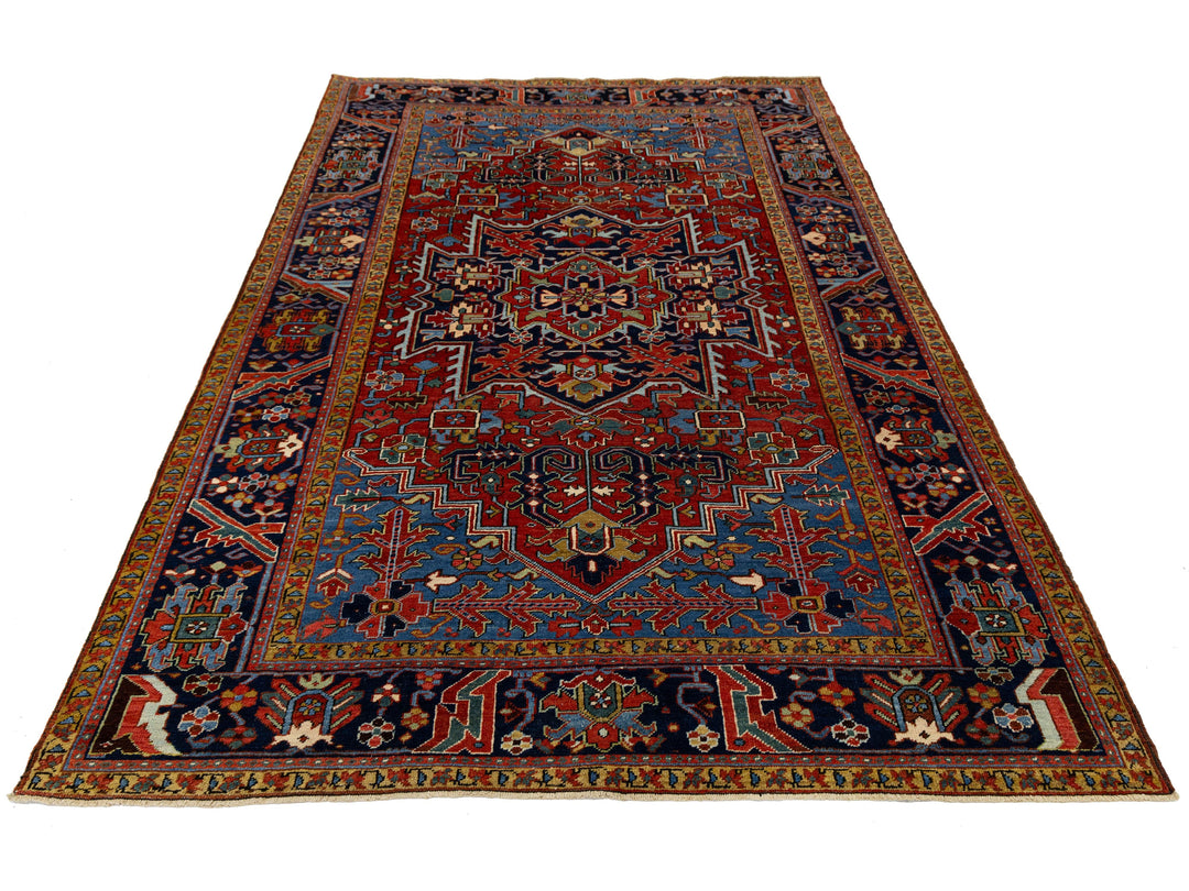 Antique Heriz Wool Rug 7 X 10