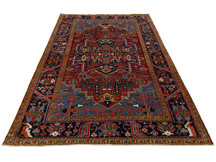Antique Heriz Wool Rug 7 X 10