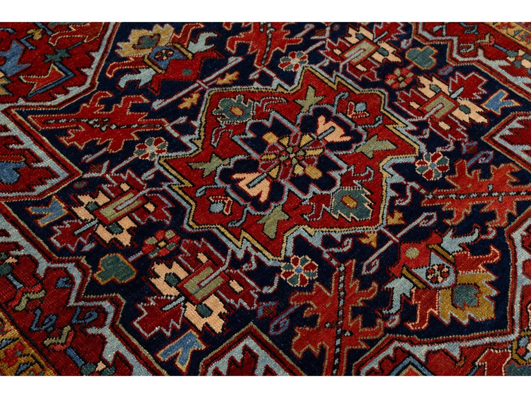 Antique Heriz Wool Rug 7 X 10