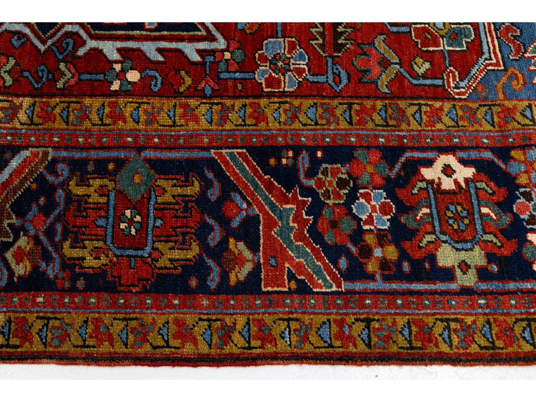 Antique Heriz Wool Rug 7 X 10