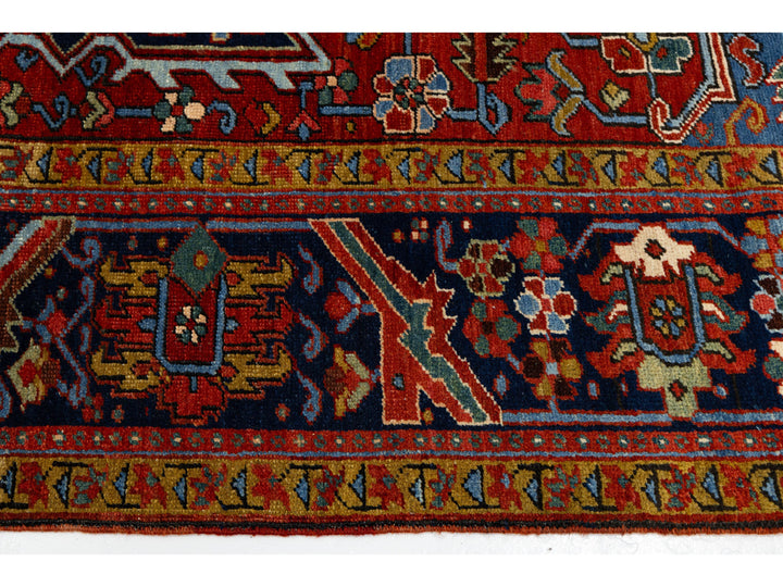 Antique Heriz Wool Rug 7 X 10