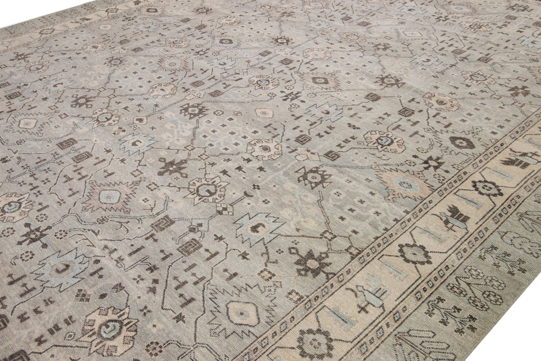 Modern Khotan Wool Rug 12 X 15