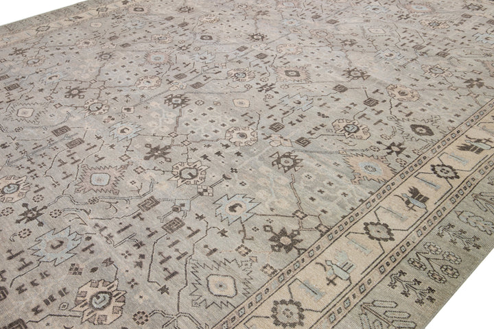 Modern Khotan Wool Rug 12 X 15