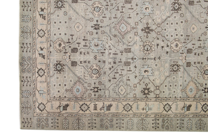Modern Khotan Wool Rug 12 X 15