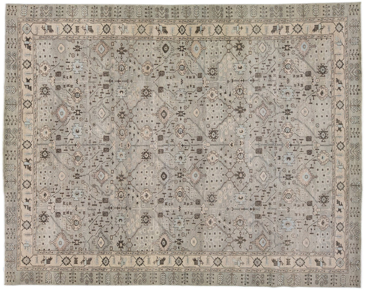 Modern Khotan Wool Rug 12 X 15