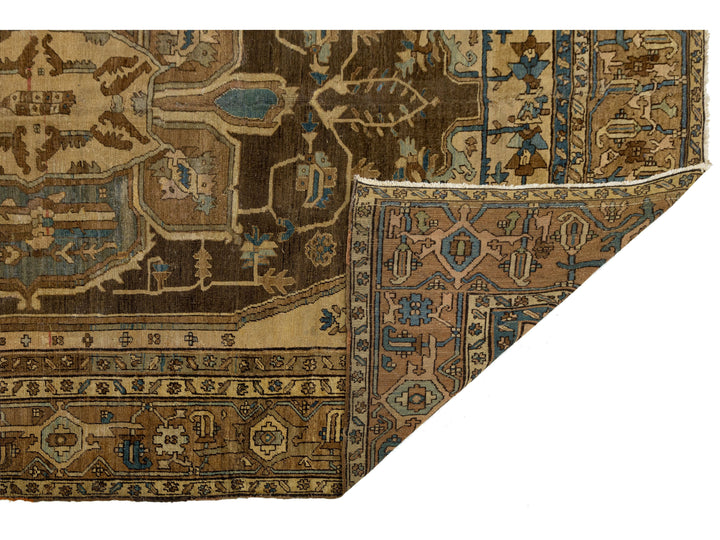 Antique Persian Serapi Wool Rug 9 X 14