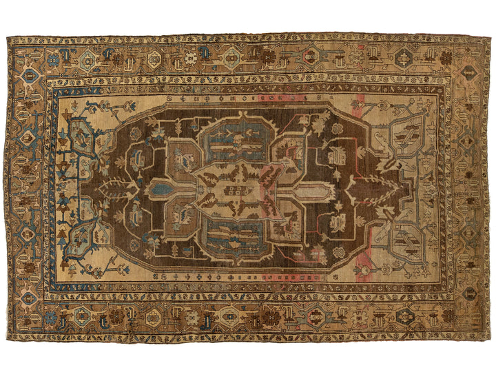 Antique Persian Serapi Wool Rug 9 X 14