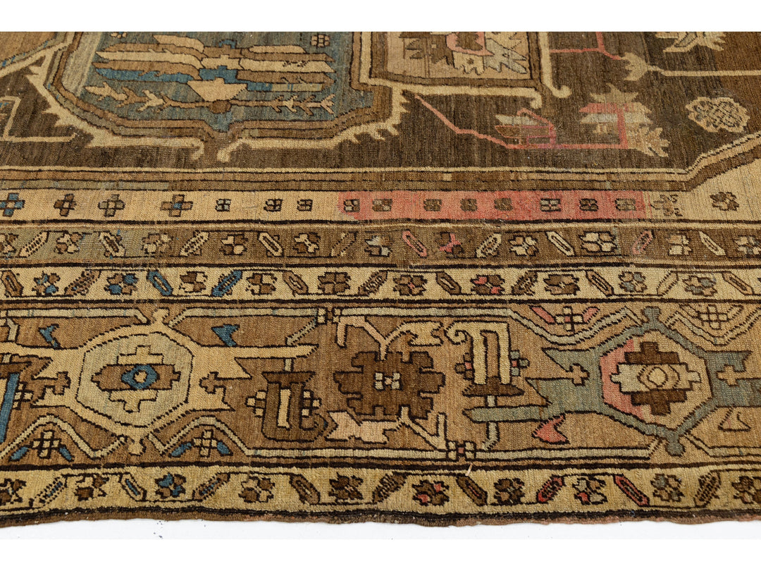Antique Persian Serapi Wool Rug 9 X 14