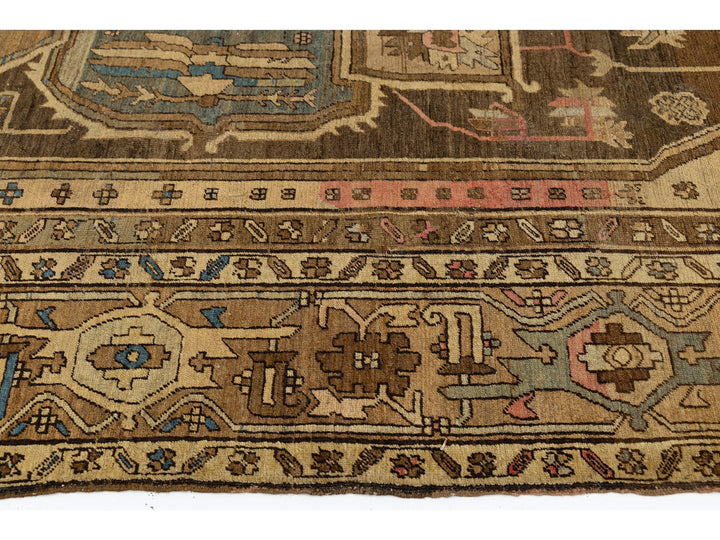 Antique Persian Serapi Wool Rug 9 X 14