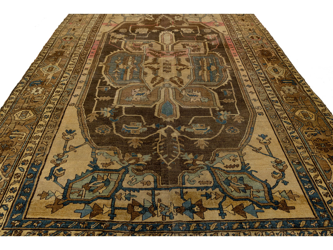 Antique Persian Serapi Wool Rug 9 X 14
