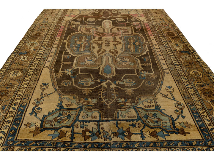 Antique Persian Serapi Wool Rug 9 X 14