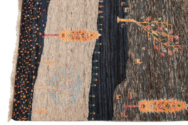 21st Century Modern Indian Gabbeh Style Rug  9 X 12