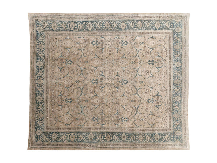 Antique Tabriz Wool Rug 11 X 13