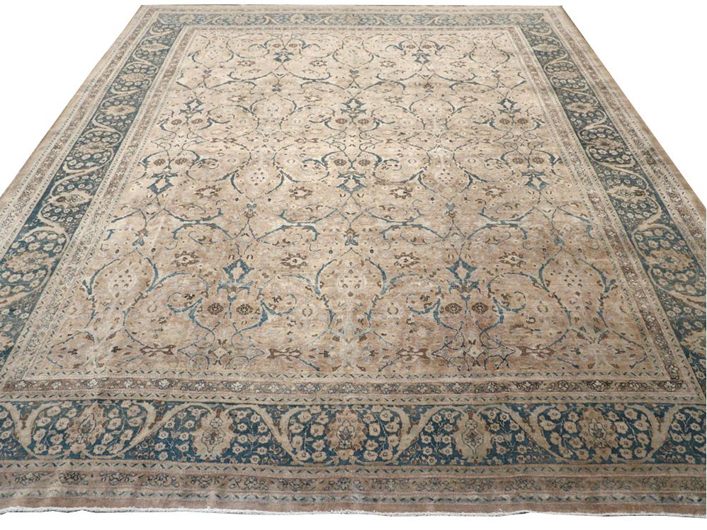Antique Tabriz Wool Rug 11 X 13