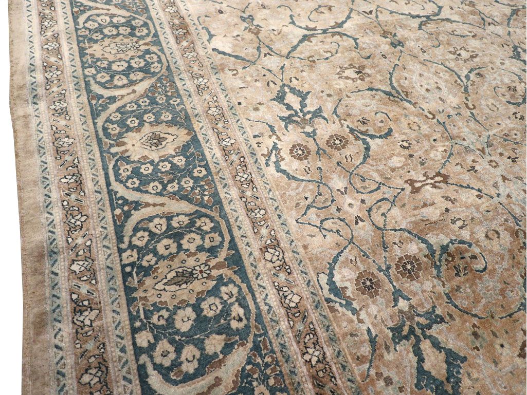 Antique Tabriz Wool Rug 11 X 13