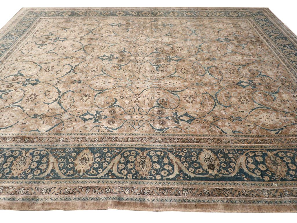 Antique Tabriz Wool Rug 11 X 13