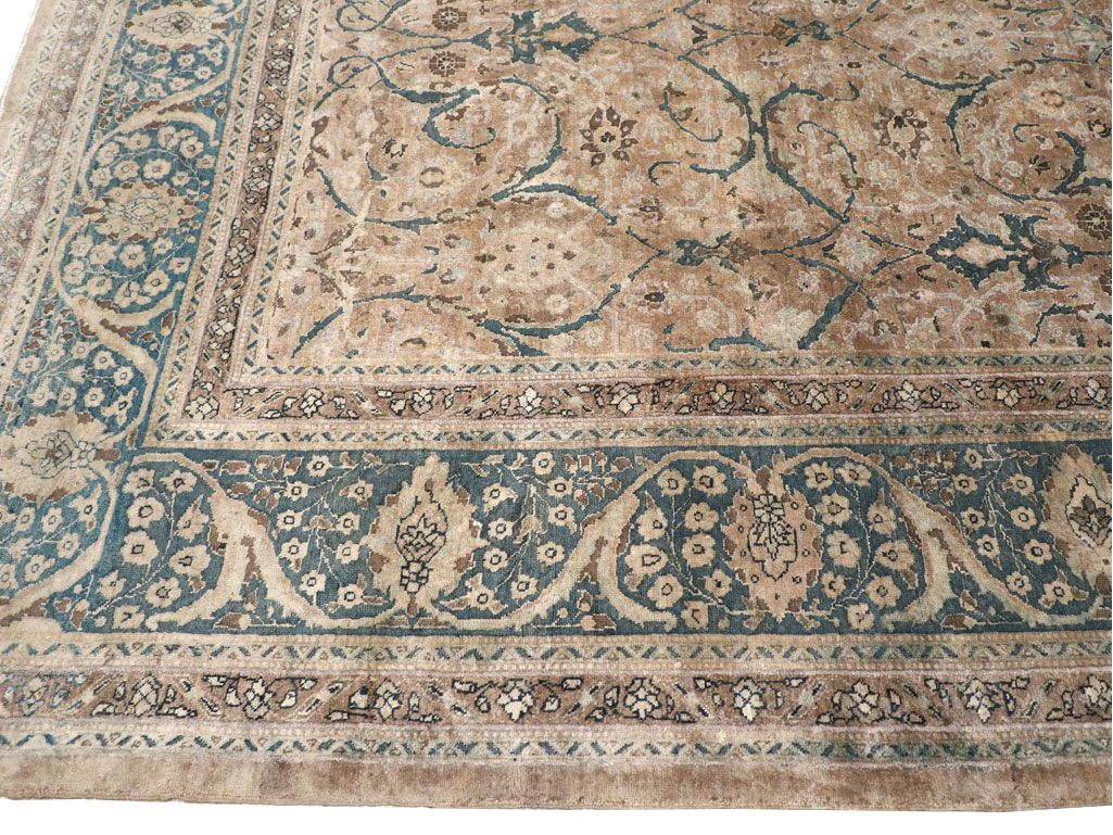 Antique Tabriz Wool Rug 11 X 13