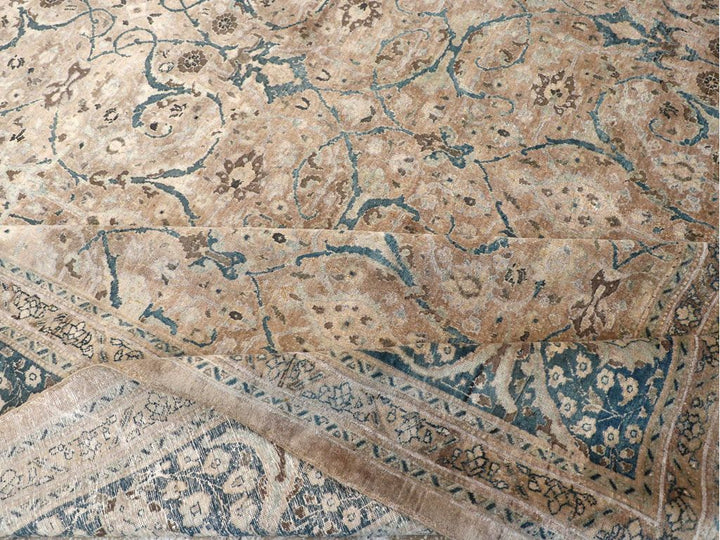 Antique Tabriz Wool Rug 11 X 13