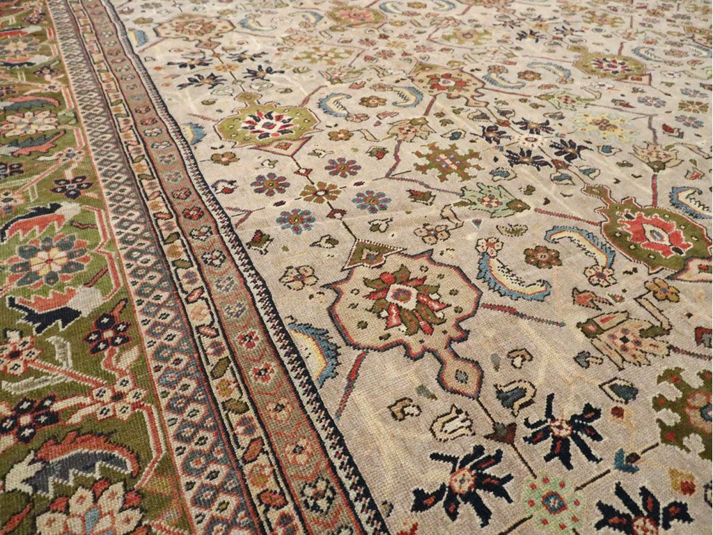 Antique Persian Mahal Wool Rug 14 X 21