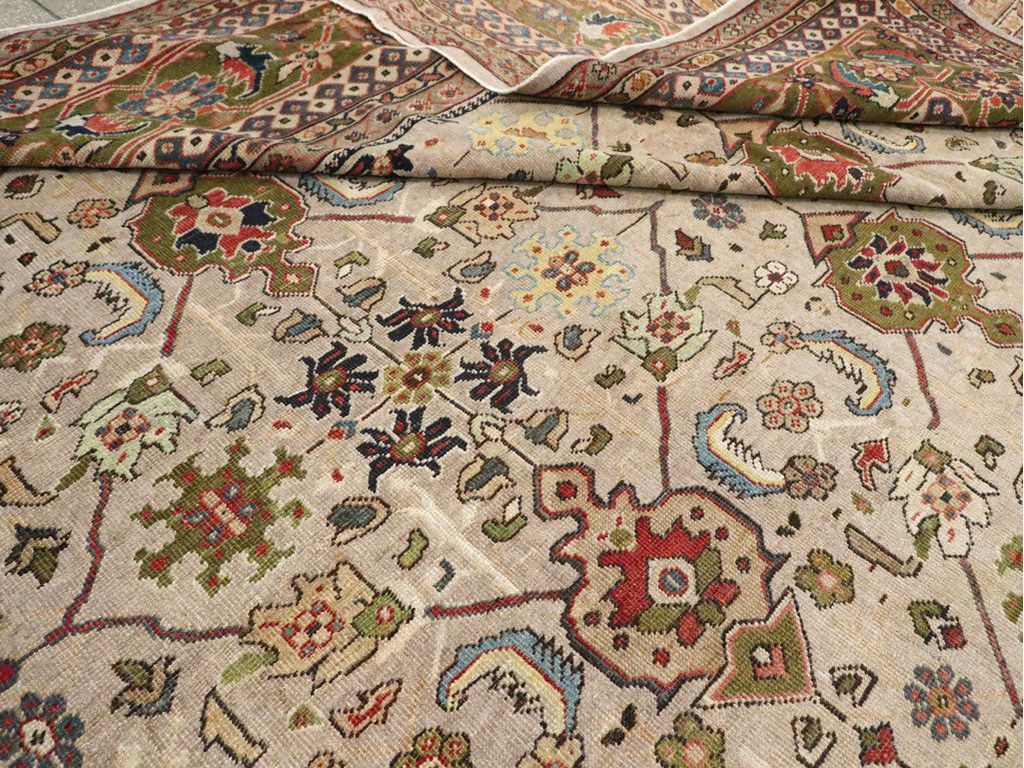 Antique Persian Mahal Wool Rug 14 X 21