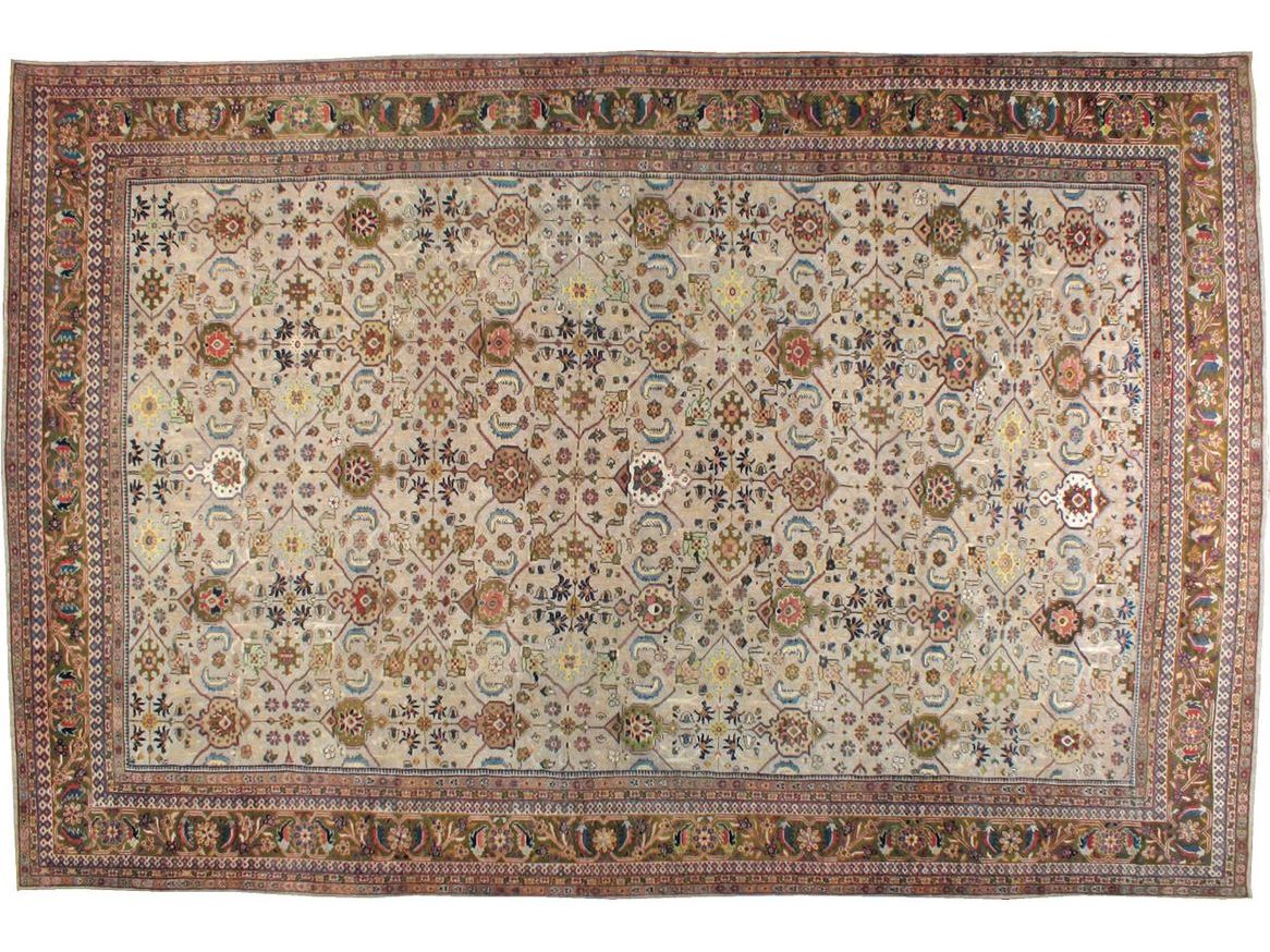 Antique Persian Mahal Wool Rug 14 X 21