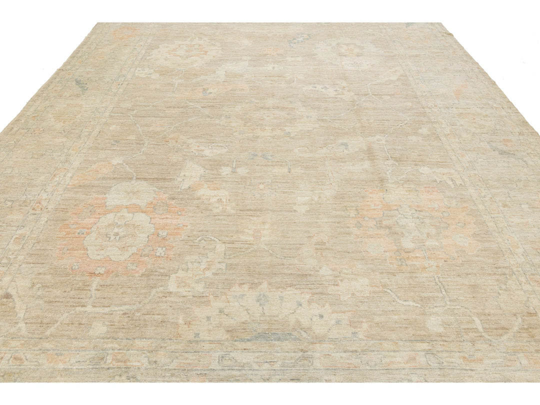 Modern Oushak Wool Rug 10 X 13